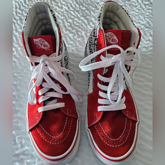 Vans Sk8-Hi OTW Repeat Racing Red High Top Sneaker Shoe Unisex Womens 8.5 Mens 7 - Picture 4 of 10